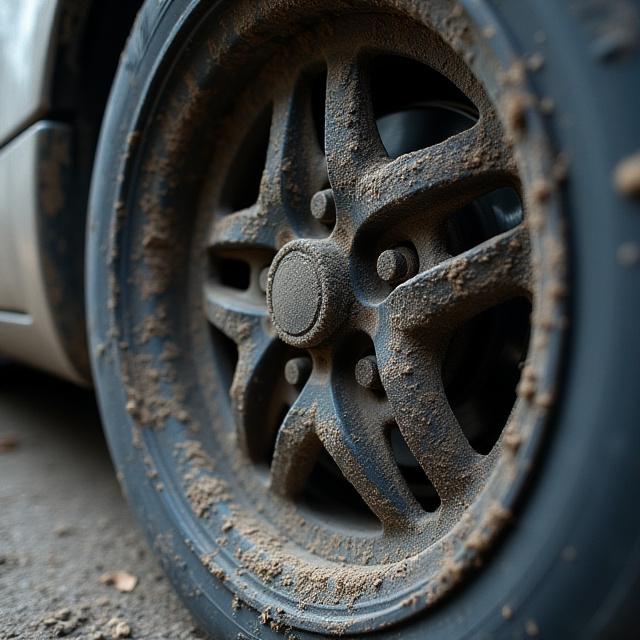 Avant nettoyage - Jante sale